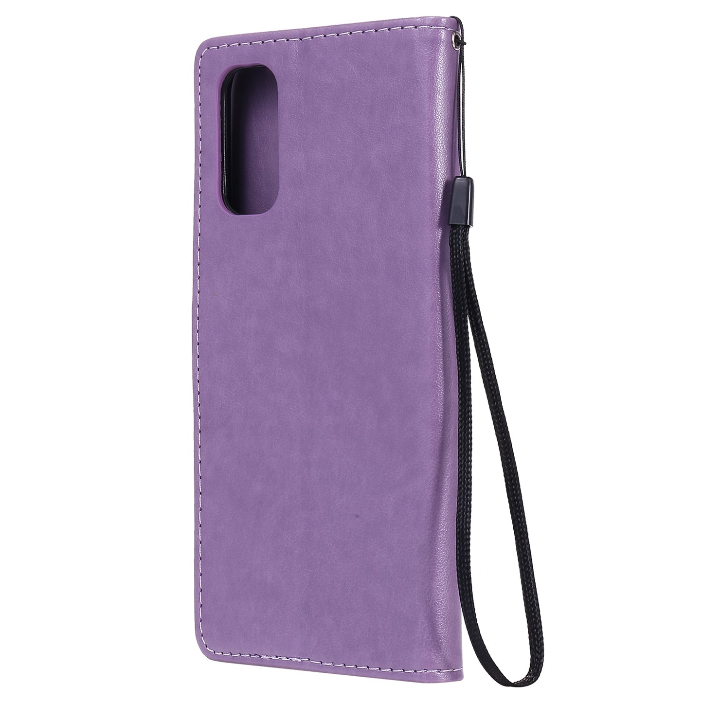 For OPPO Reno4 4G Cat and Bee Embossed Flip Leather Phone Case Wallet Cover with Card Slots Cash Pocket Magnetic Stand Protective Shockproof TPU PU Leather Case with Wrist Strap