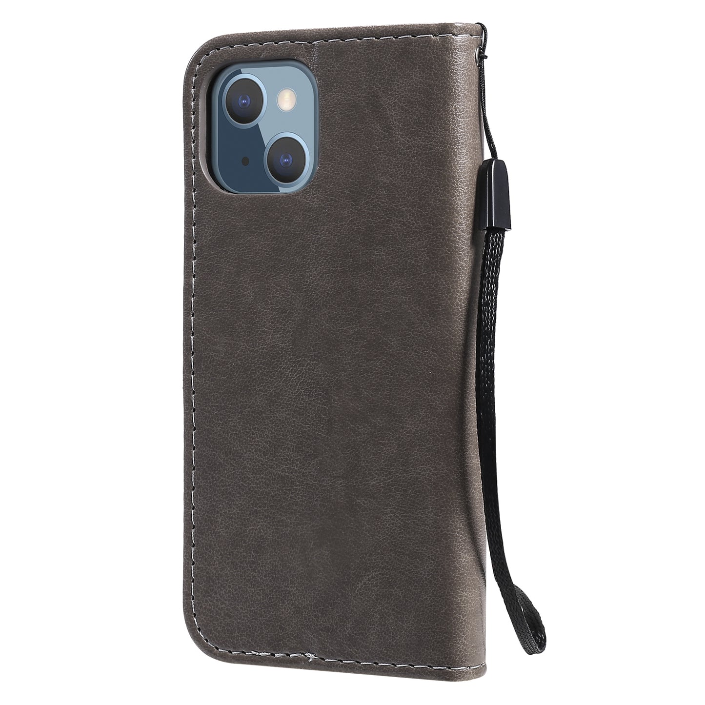 For Apple iPhone 13 mini Cat and Bee Embossed Flip Leather Phone Case Wallet Cover with Card Slots Cash Pocket Magnetic Stand Protective Shockproof TPU PU Leather Case with Wrist Strap