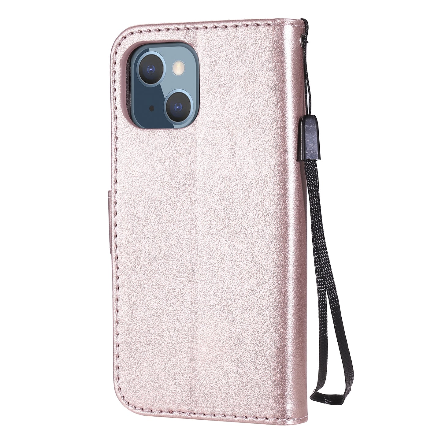 For Apple iPhone 13 mini Cat and Bee Embossed Flip Leather Phone Case Wallet Cover with Card Slots Cash Pocket Magnetic Stand Protective Shockproof TPU PU Leather Case with Wrist Strap