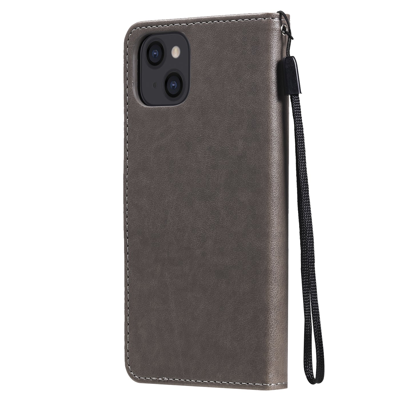 For Apple iPhone 13 Cat and Bee Embossed Flip Leather Phone Case Wallet Cover with Card Slots Cash Pocket Magnetic Stand Protective Shockproof TPU PU Leather Case with Wrist Strap