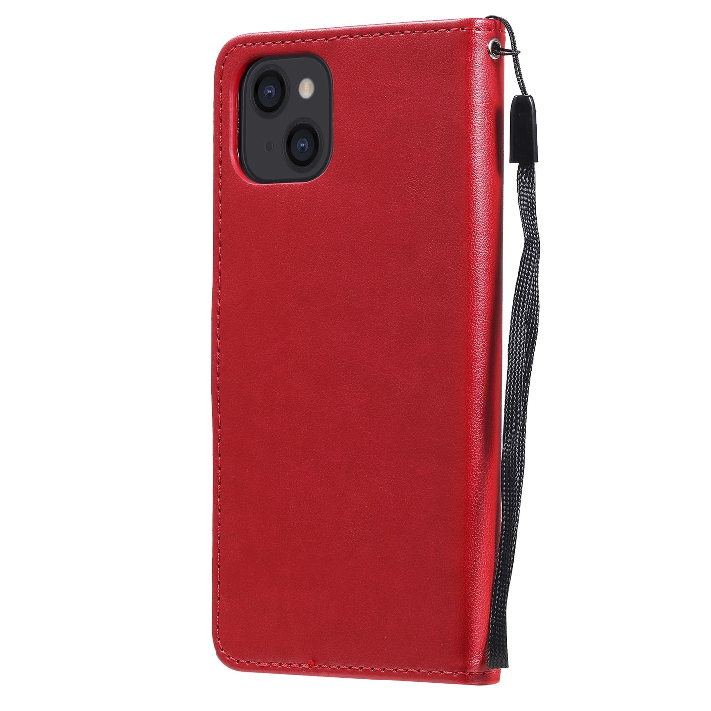 For Apple iPhone 13 Cat and Bee Embossed Flip Leather Phone Case Wallet Cover with Card Slots Cash Pocket Magnetic Stand Protective Shockproof TPU PU Leather Case with Wrist Strap