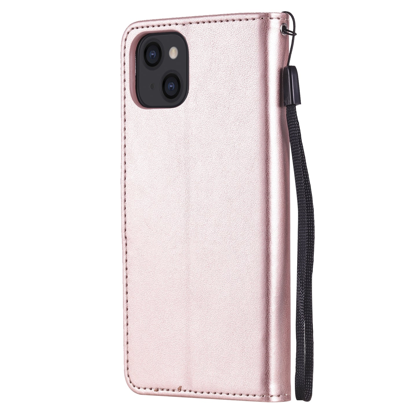 For Apple iPhone 13 Cat and Bee Embossed Flip Leather Phone Case Wallet Cover with Card Slots Cash Pocket Magnetic Stand Protective Shockproof TPU PU Leather Case with Wrist Strap