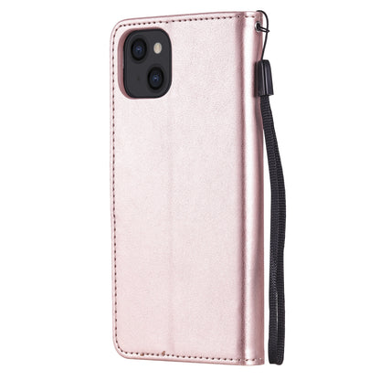 For Apple iPhone 13 Cat and Bee Embossed Flip Leather Phone Case Wallet Cover with Card Slots Cash Pocket Magnetic Stand Protective Shockproof TPU PU Leather Case with Wrist Strap