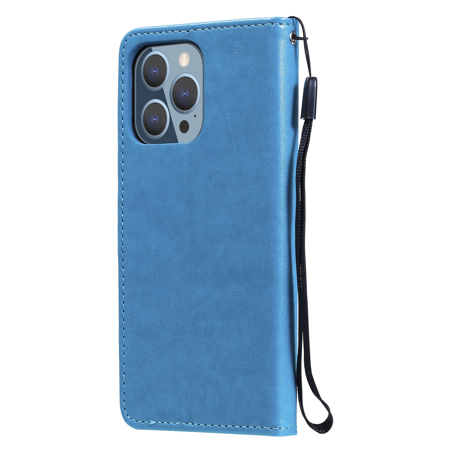 For Apple iPhone 13 Pro Cat and Bee Embossed Flip Leather Phone Case Wallet Cover with Card Slots Cash Pocket Magnetic Stand Protective Shockproof TPU PU Leather Case with Wrist Strap
