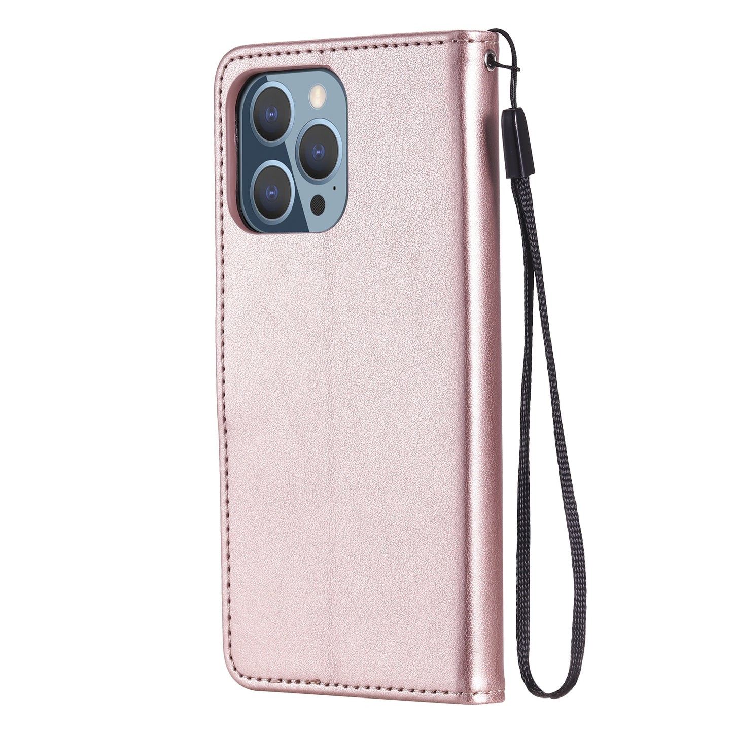 For Apple iPhone 13 Pro Cat and Bee Embossed Flip Leather Phone Case Wallet Cover with Card Slots Cash Pocket Magnetic Stand Protective Shockproof TPU PU Leather Case with Wrist Strap