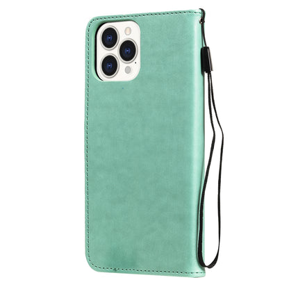 For Apple iPhone 13 Pro Max Cat and Bee Embossed Flip Leather Phone Case Wallet Cover with Card Slots Cash Pocket Magnetic Stand Protective Shockproof TPU PU Leather Case with Wrist Strap