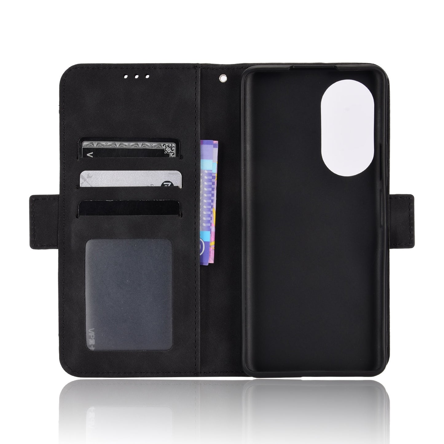 Huawei nova 9 SE Skin Feel PU Leather Wallet Phone Case with Card Slots, Cash Pocket, Magnetic Closure, Built-In Stand, Full Protection TPU Cover