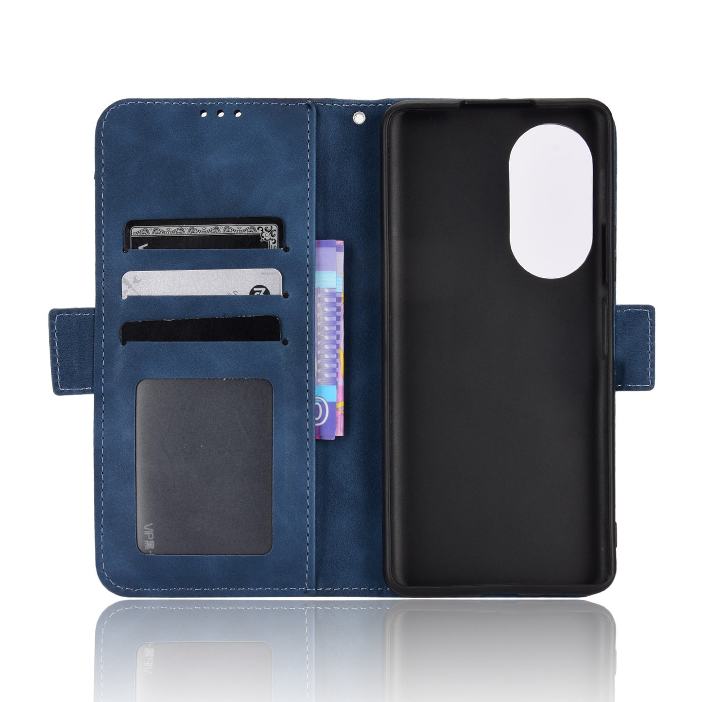 Honor 50 SE Skin Feel PU Leather Wallet Phone Case with Card Slots, Cash Pocket, Magnetic Closure, Built-In Stand, Full Protection TPU Cover