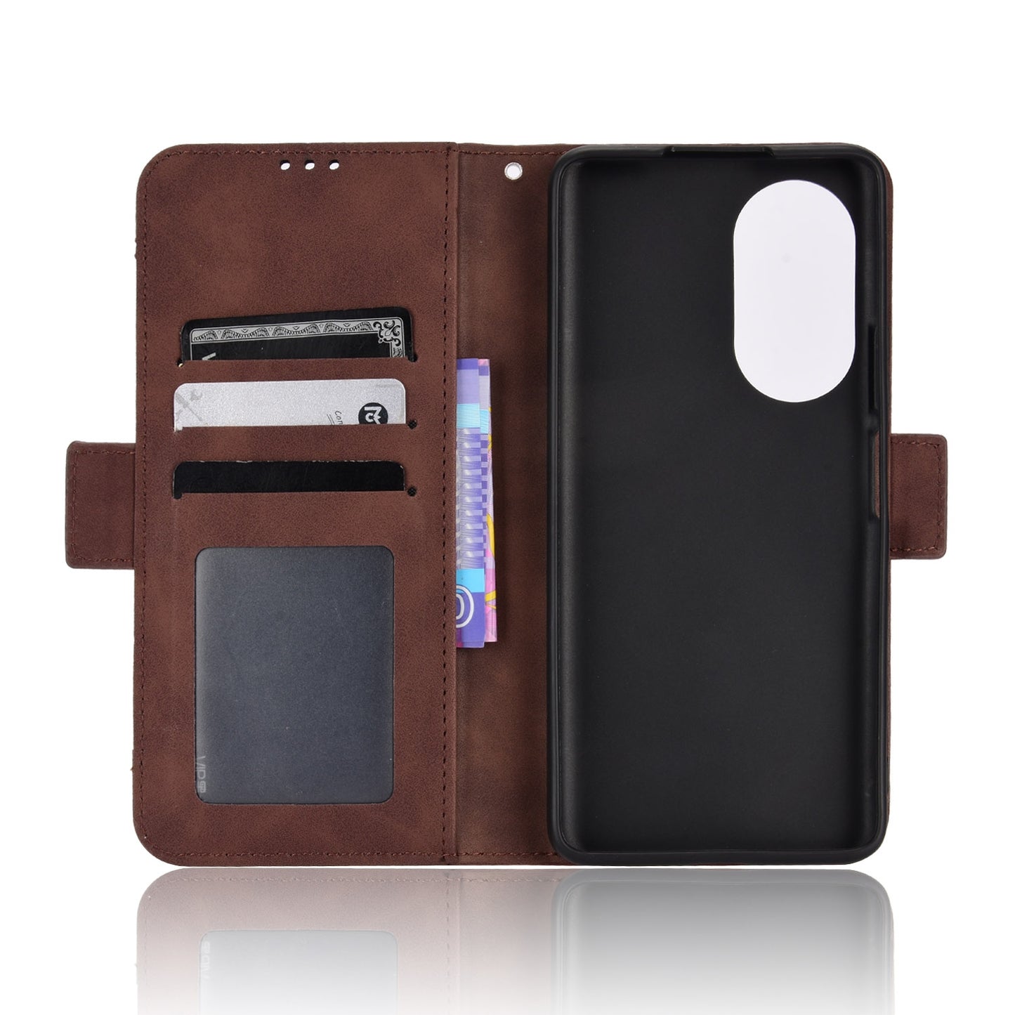 Huawei nova 9 SE Skin Feel PU Leather Wallet Phone Case with Card Slots, Cash Pocket, Magnetic Closure, Built-In Stand, Full Protection TPU Cover