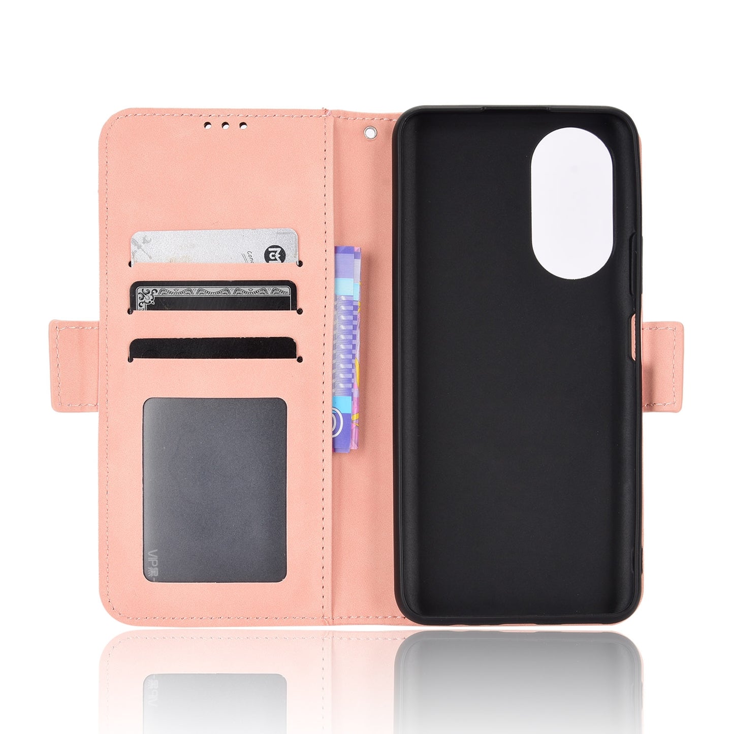 Honor X7 Skin Feel PU Leather Wallet Phone Case with Card Slots, Cash Pocket, Magnetic Closure, Built-In Stand, Full Protection TPU Cover