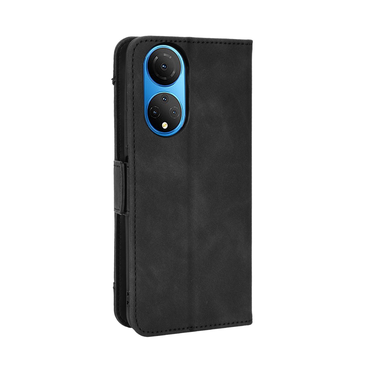 Honor X7 Skin Feel PU Leather Wallet Phone Case with Card Slots, Cash Pocket, Magnetic Closure, Built-In Stand, Full Protection TPU Cover