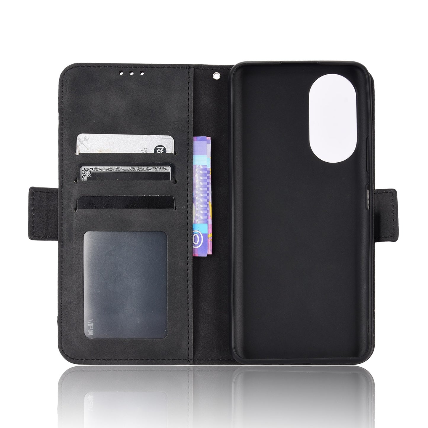Honor X7 Skin Feel PU Leather Wallet Phone Case with Card Slots, Cash Pocket, Magnetic Closure, Built-In Stand, Full Protection TPU Cover