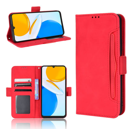 Honor X7 Skin Feel PU Leather Wallet Phone Case with Card Slots, Cash Pocket, Magnetic Closure, Built-In Stand, Full Protection TPU Cover