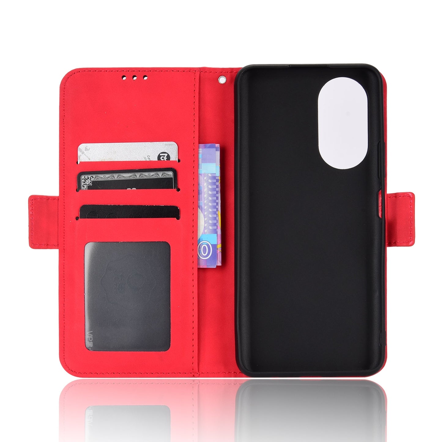 Honor X7 Skin Feel PU Leather Wallet Phone Case with Card Slots, Cash Pocket, Magnetic Closure, Built-In Stand, Full Protection TPU Cover