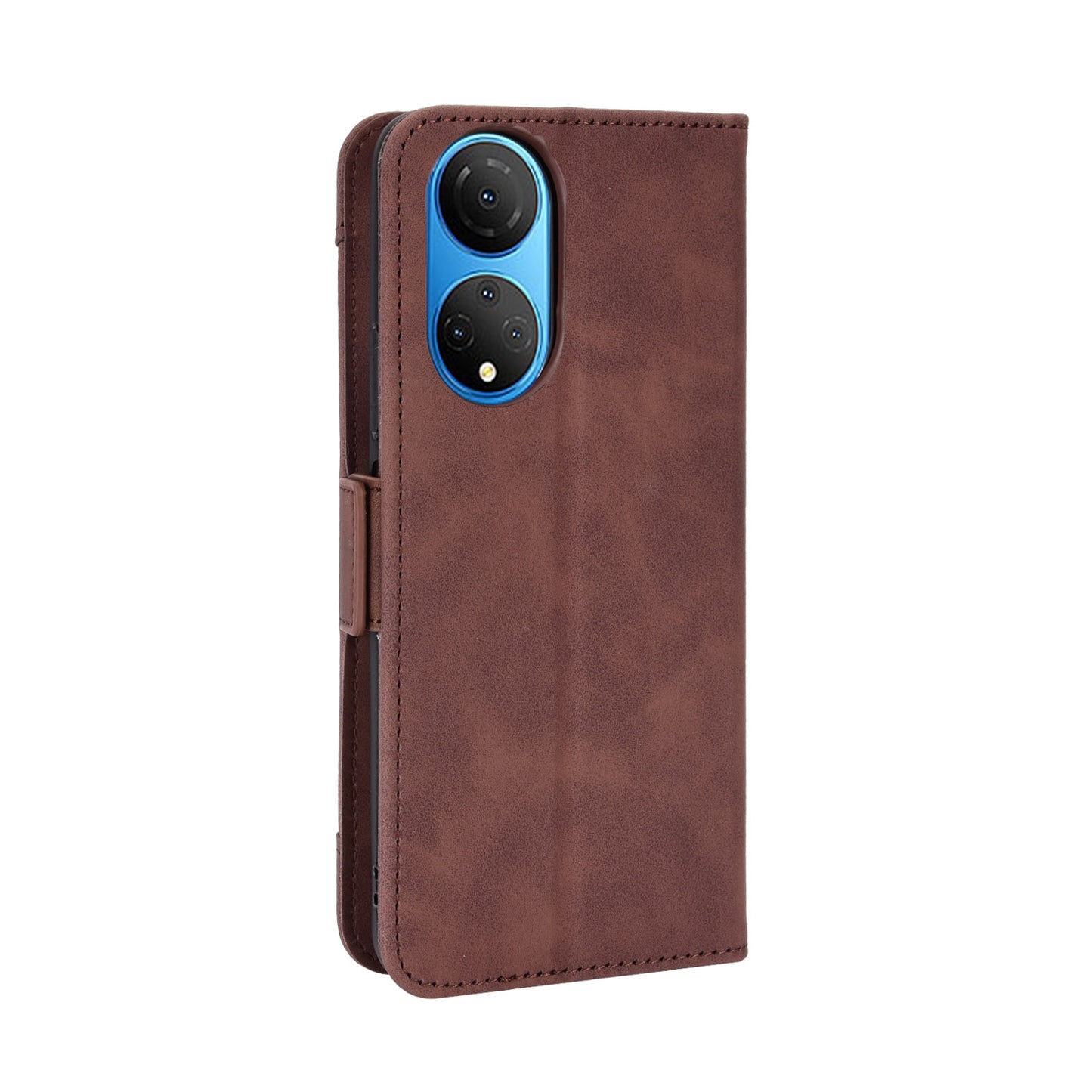 Honor X7 Skin Feel PU Leather Wallet Phone Case with Card Slots, Cash Pocket, Magnetic Closure, Built-In Stand, Full Protection TPU Cover