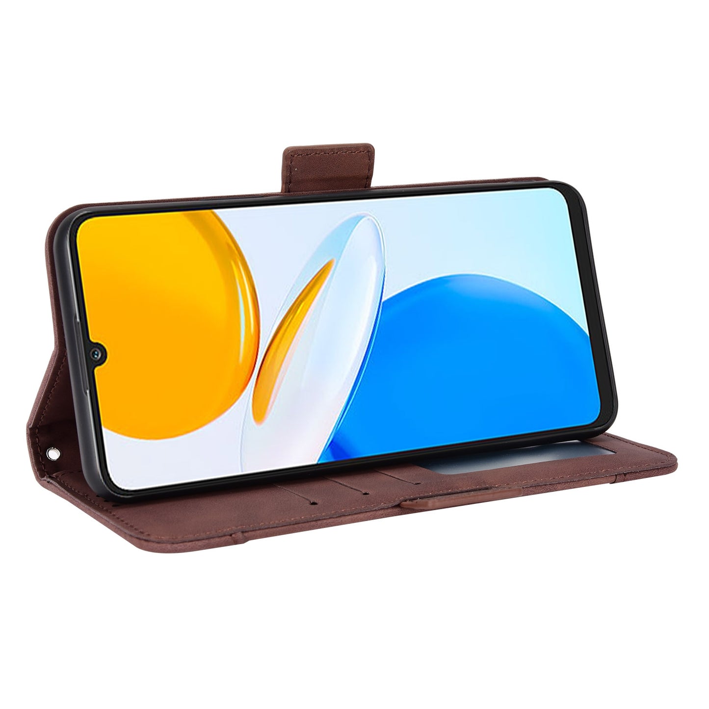 Honor X7 Skin Feel PU Leather Wallet Phone Case with Card Slots, Cash Pocket, Magnetic Closure, Built-In Stand, Full Protection TPU Cover