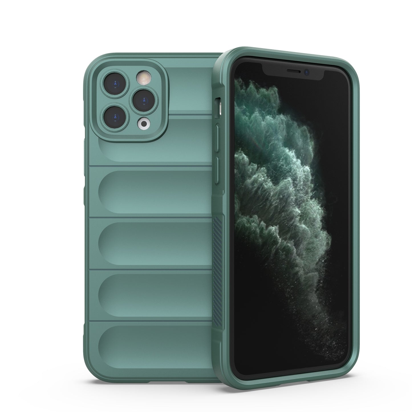 Apple iPhone 11 Pro Max Magic Shield TPU + Flannel Protective Phone Case Cover, Shockproof Scratch Resistant