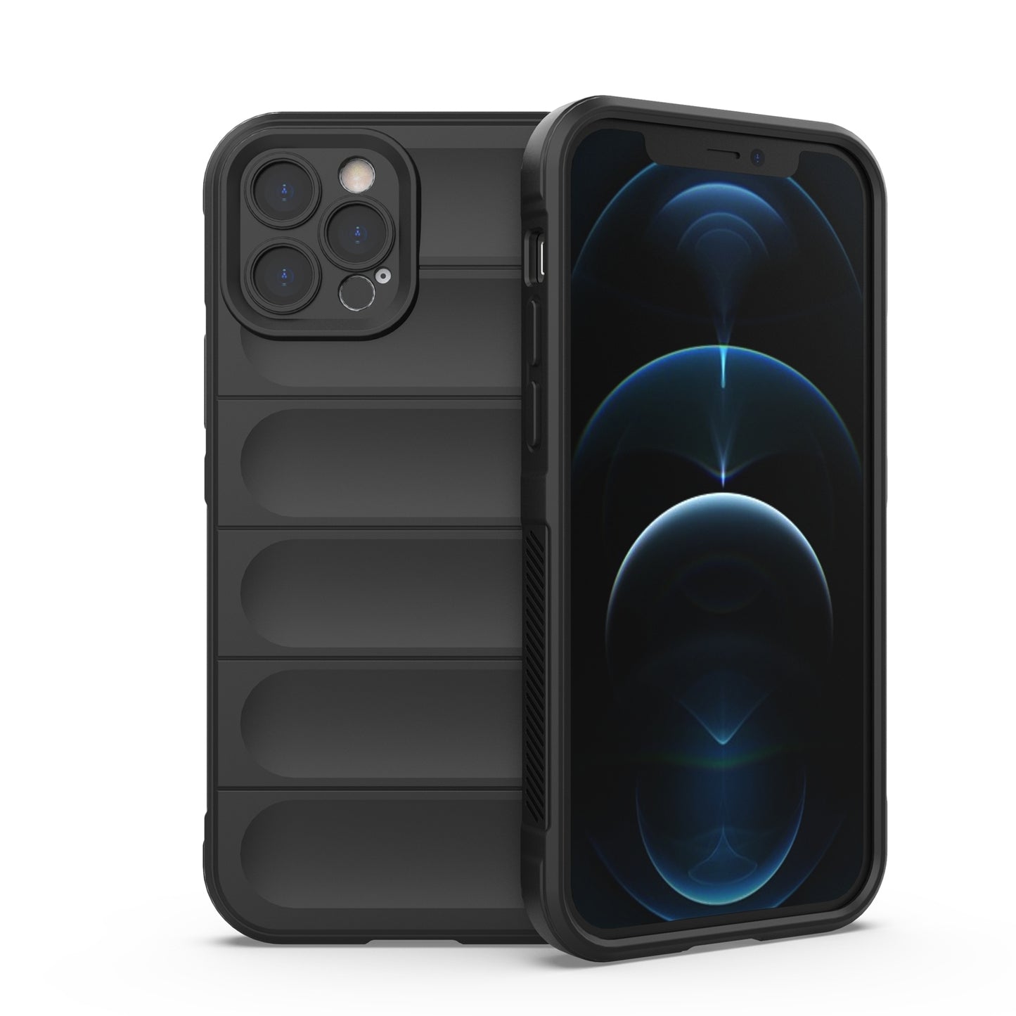 Apple iPhone 12 Pro Magic Shield TPU + Flannel Protective Phone Case Cover, Shockproof Scratch Resistant