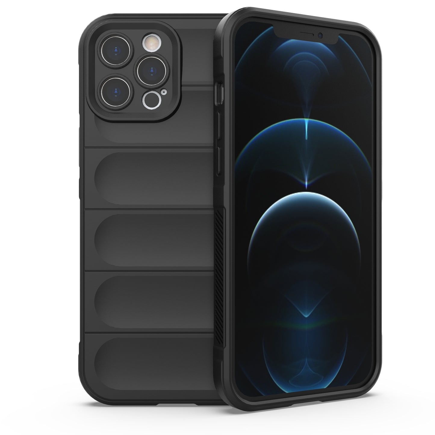 Apple iPhone 12 Pro Max Magic Shield TPU + Flannel Protective Phone Case Cover, Shockproof Scratch Resistant