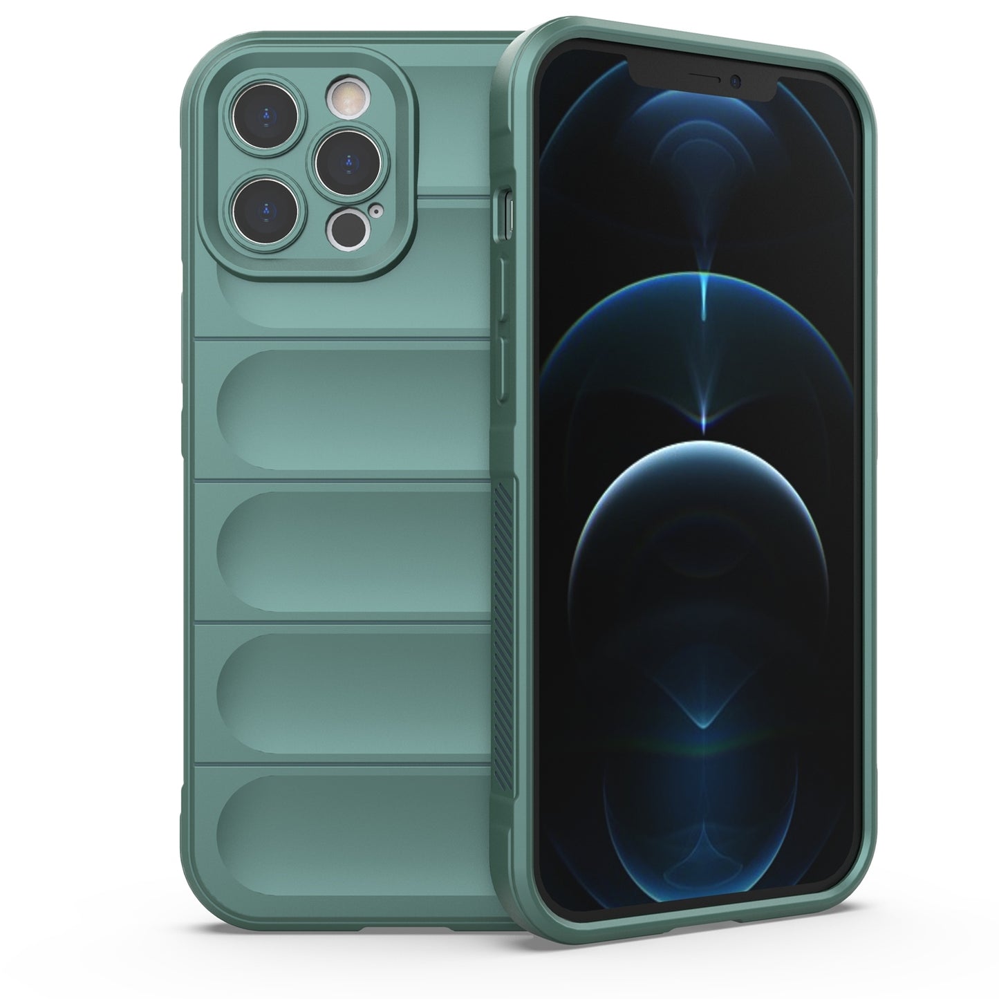 Apple iPhone 12 Pro Max Magic Shield TPU + Flannel Protective Phone Case Cover, Shockproof Scratch Resistant