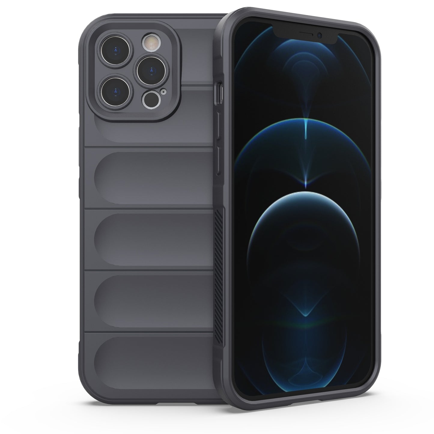 Apple iPhone 12 Pro Max Magic Shield TPU + Flannel Protective Phone Case Cover, Shockproof Scratch Resistant