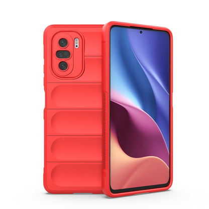 Xiaomi Redmi K40 Magic Shield TPU + Flannel Protective Phone Case Cover, Shockproof Scratch Resistant