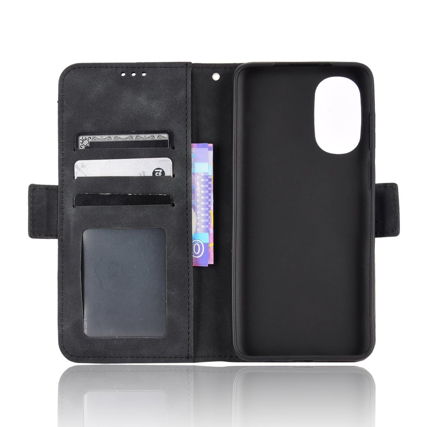 Motorola Moto G52 4G Skin Feel PU Leather Wallet Phone Case with Card Slots, Cash Pocket, Magnetic Closure, Built-In Stand, Full Protection TPU Cover
