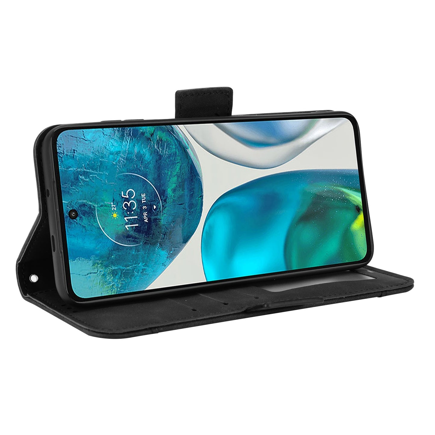 Motorola Moto G52 4G Skin Feel PU Leather Wallet Phone Case with Card Slots, Cash Pocket, Magnetic Closure, Built-In Stand, Full Protection TPU Cover