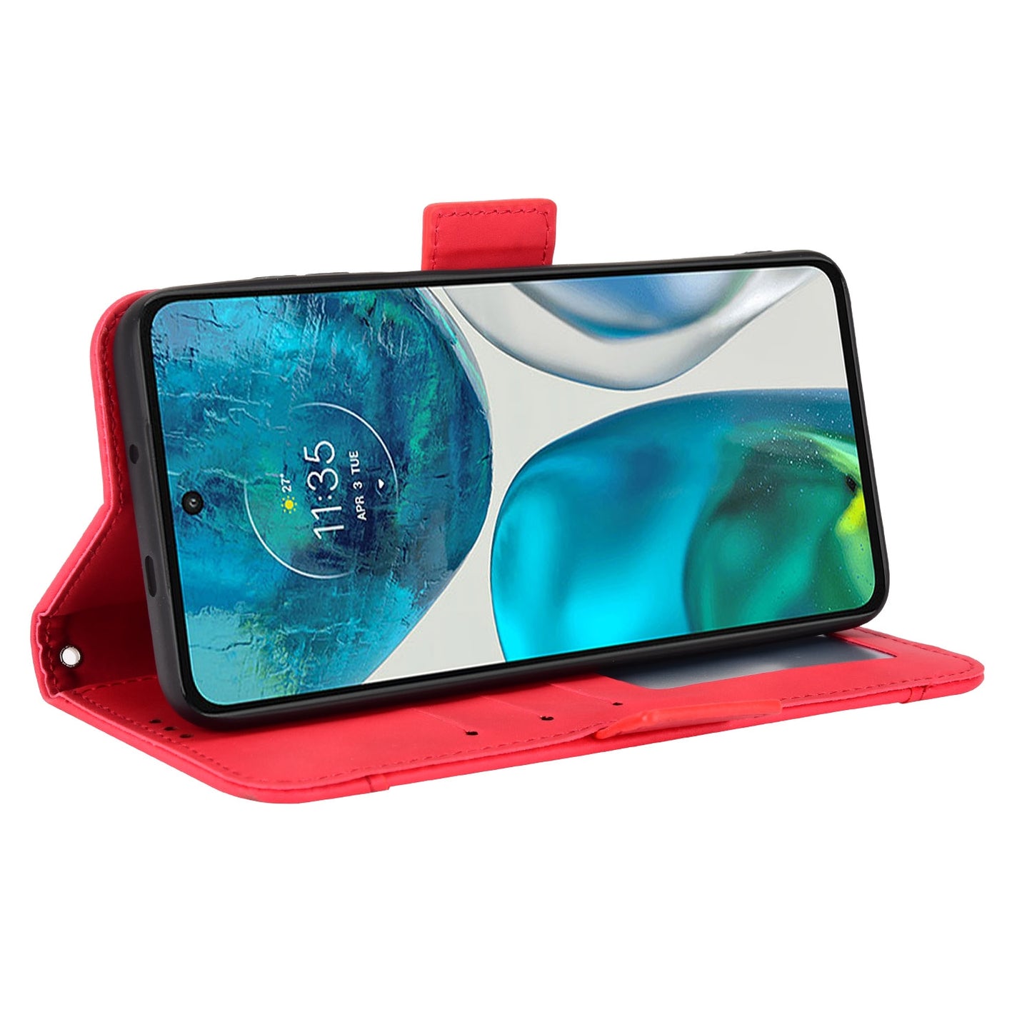 Motorola Moto G52 4G Skin Feel PU Leather Wallet Phone Case with Card Slots, Cash Pocket, Magnetic Closure, Built-In Stand, Full Protection TPU Cover