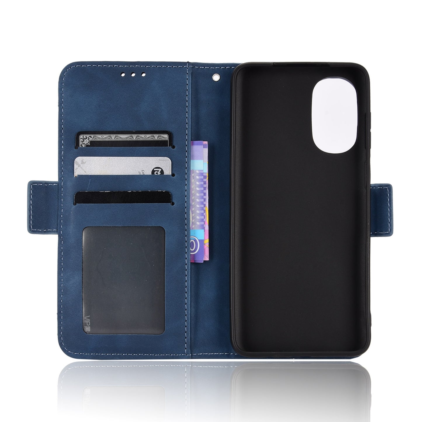 Motorola Moto G52 4G Skin Feel PU Leather Wallet Phone Case with Card Slots, Cash Pocket, Magnetic Closure, Built-In Stand, Full Protection TPU Cover