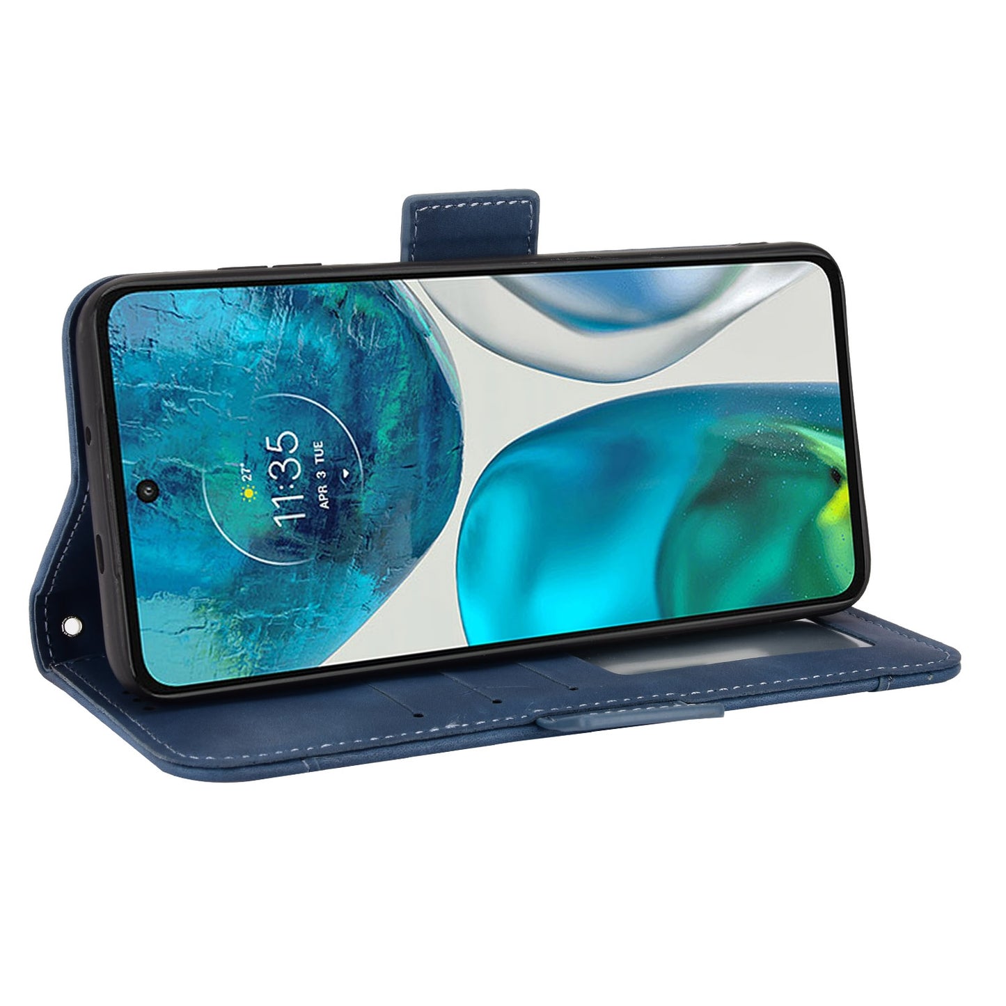 Motorola Moto G52 4G Skin Feel PU Leather Wallet Phone Case with Card Slots, Cash Pocket, Magnetic Closure, Built-In Stand, Full Protection TPU Cover