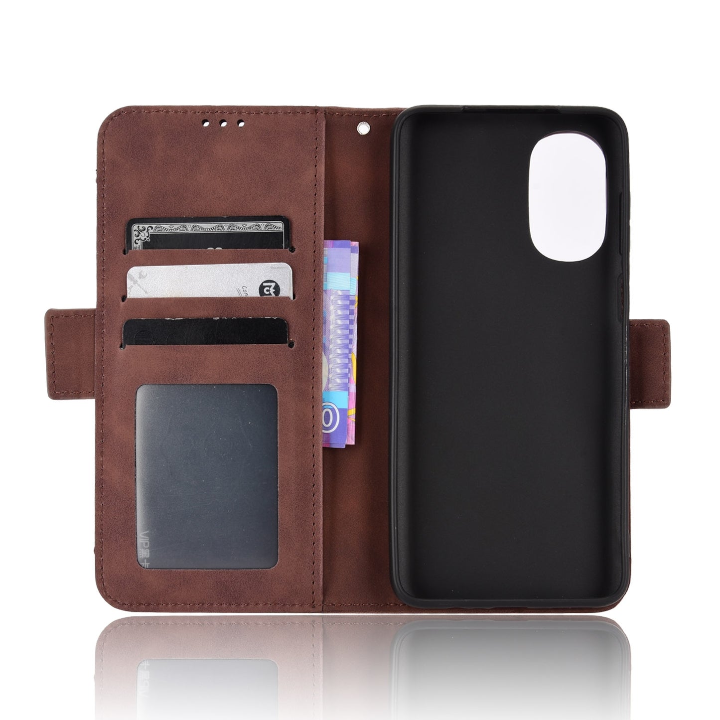 Motorola Moto G52 4G Skin Feel PU Leather Wallet Phone Case with Card Slots, Cash Pocket, Magnetic Closure, Built-In Stand, Full Protection TPU Cover