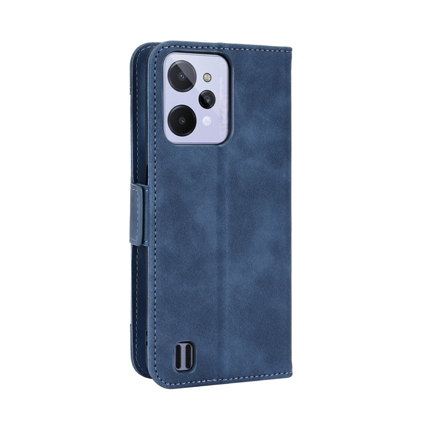 OPPO Realme C31 Skin Feel PU Leather Wallet Phone Case with Card Slots, Cash Pocket, Magnetic Closure, Built-In Stand, Full Protection TPU Cover