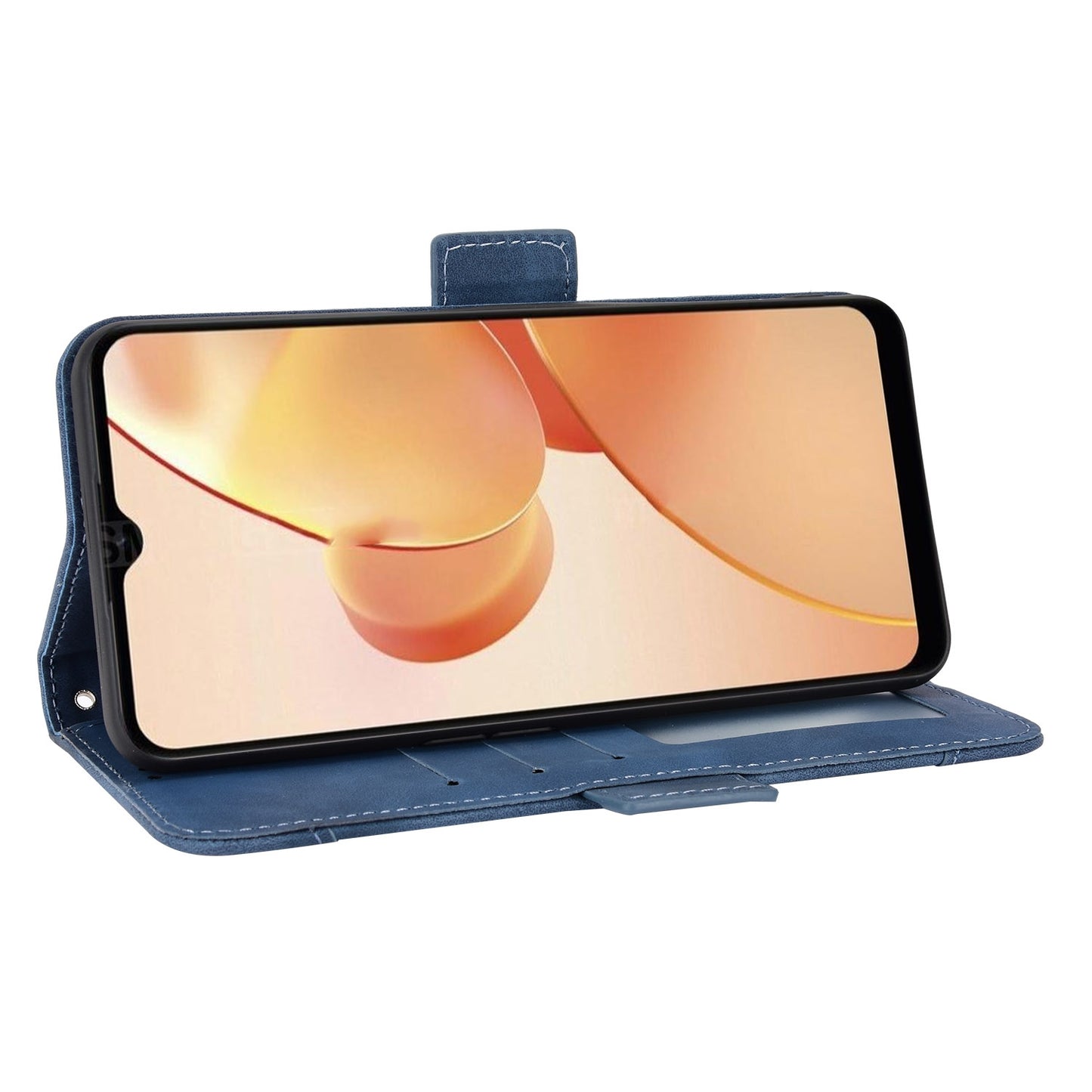 OPPO Realme C31 Skin Feel PU Leather Wallet Phone Case with Card Slots, Cash Pocket, Magnetic Closure, Built-In Stand, Full Protection TPU Cover