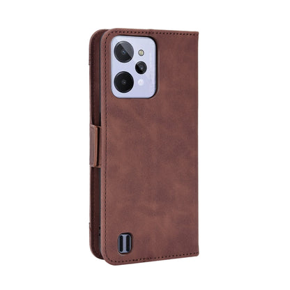 OPPO Realme C31 Skin Feel PU Leather Wallet Phone Case with Card Slots, Cash Pocket, Magnetic Closure, Built-In Stand, Full Protection TPU Cover