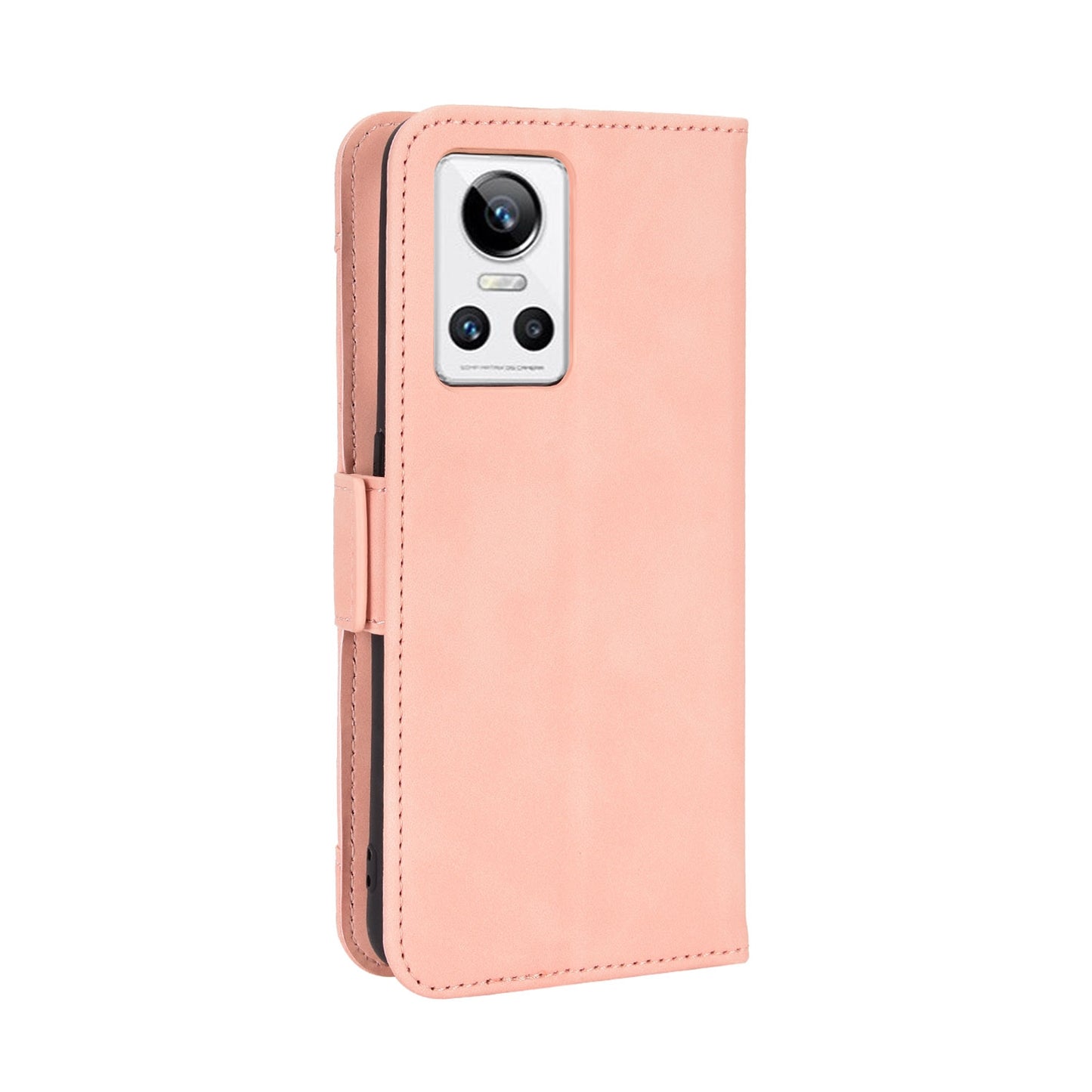 OPPO Realme GT Neo3 Skin Feel PU Leather Wallet Phone Case with Card Slots, Cash Pocket, Magnetic Closure, Built-In Stand, Full Protection TPU Cover