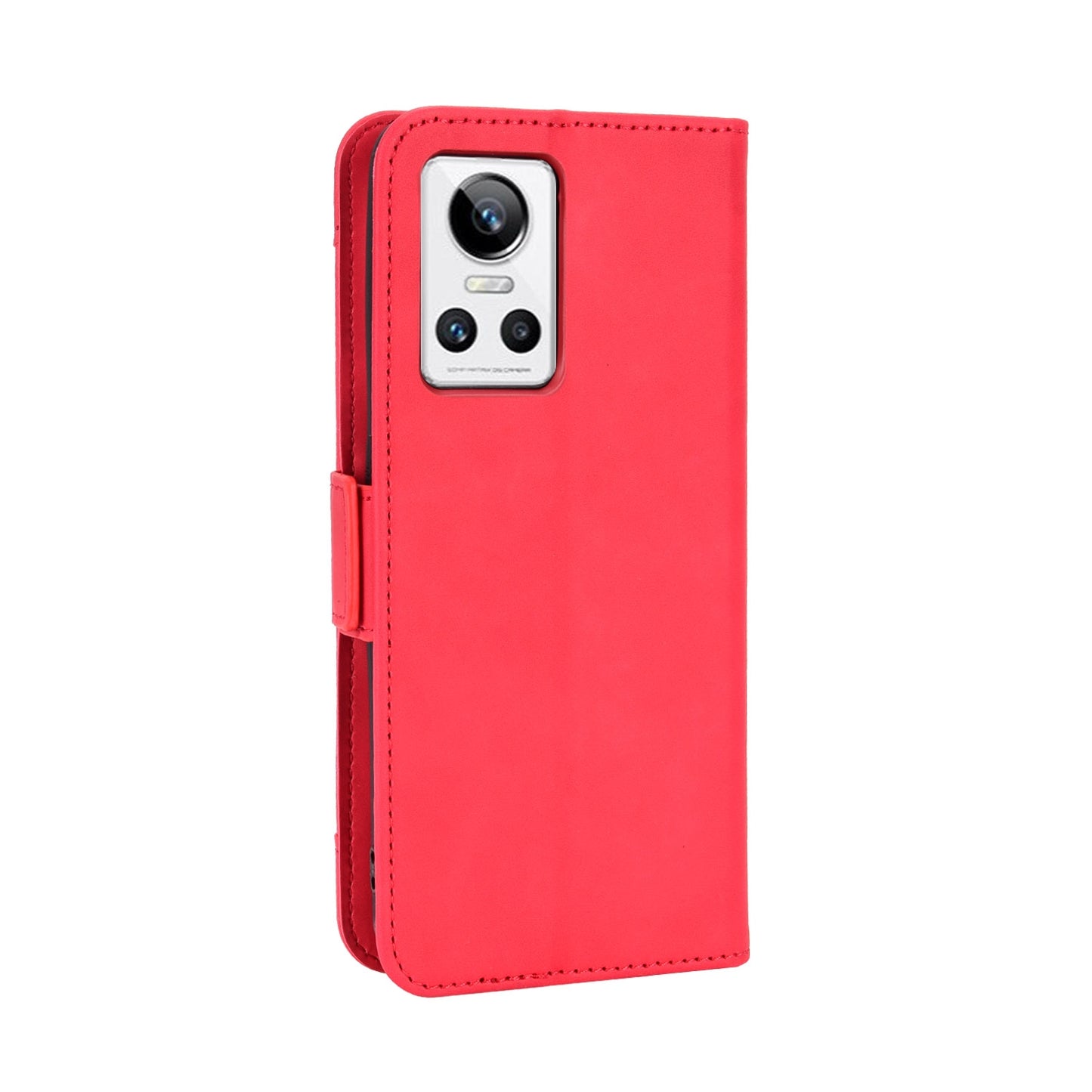 OPPO Realme GT Neo3 Skin Feel PU Leather Wallet Phone Case with Card Slots, Cash Pocket, Magnetic Closure, Built-In Stand, Full Protection TPU Cover