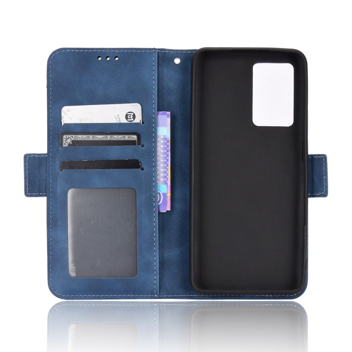 OPPO Realme GT Neo3 Skin Feel PU Leather Wallet Phone Case with Card Slots, Cash Pocket, Magnetic Closure, Built-In Stand, Full Protection TPU Cover