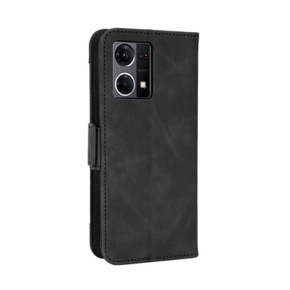OPPO Reno7 4G Skin Feel PU Leather Wallet Phone Case with Card Slots, Cash Pocket, Magnetic Closure, Built-In Stand, Full Protection TPU Cover
