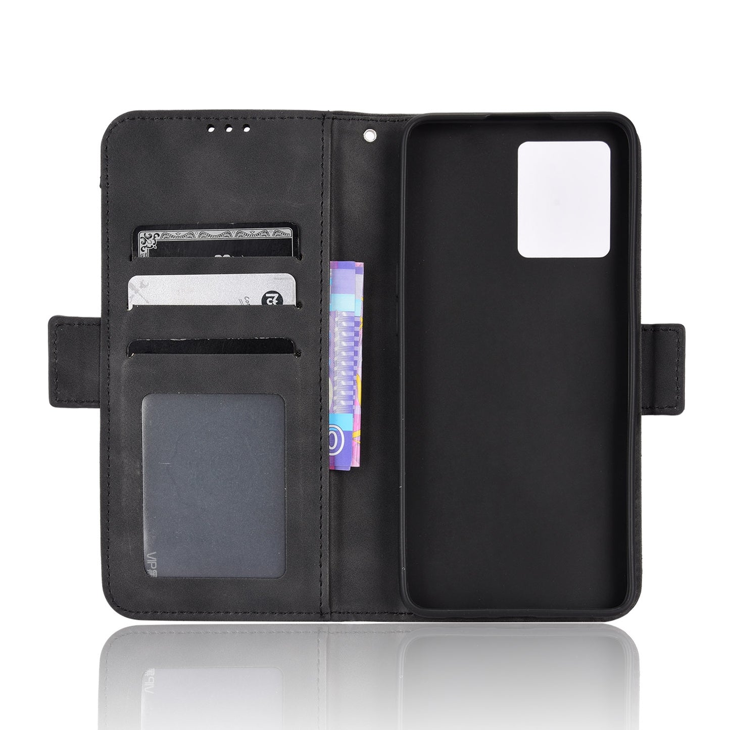 OPPO F21 Pro Skin Feel PU Leather Wallet Phone Case with Card Slots, Cash Pocket, Magnetic Closure, Built-In Stand, Full Protection TPU Cover