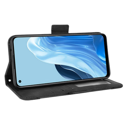 OPPO Reno7 4G Skin Feel PU Leather Wallet Phone Case with Card Slots, Cash Pocket, Magnetic Closure, Built-In Stand, Full Protection TPU Cover