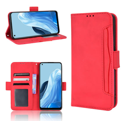 OPPO Reno7 4G Skin Feel PU Leather Wallet Phone Case with Card Slots, Cash Pocket, Magnetic Closure, Built-In Stand, Full Protection TPU Cover