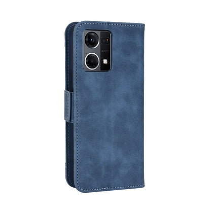 OPPO Reno7 4G Skin Feel PU Leather Wallet Phone Case with Card Slots, Cash Pocket, Magnetic Closure, Built-In Stand, Full Protection TPU Cover