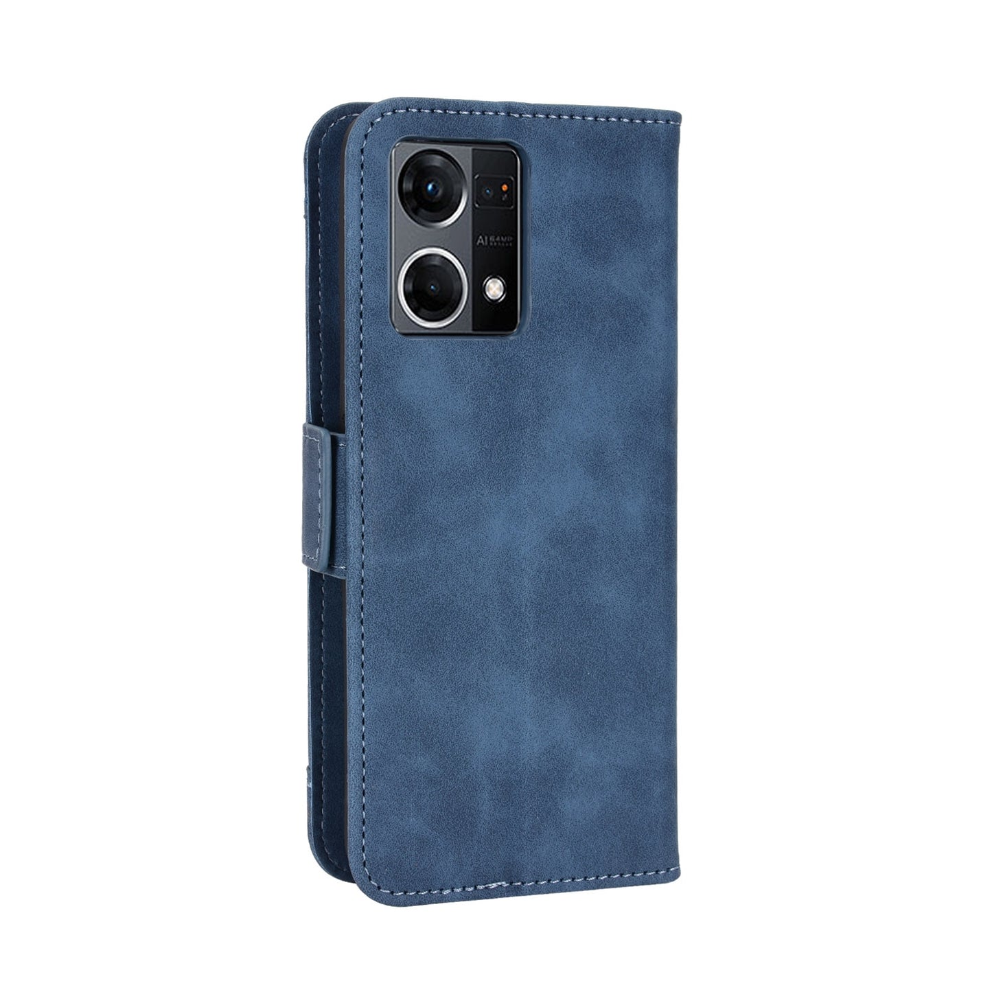 OPPO F21 Pro Skin Feel PU Leather Wallet Phone Case with Card Slots, Cash Pocket, Magnetic Closure, Built-In Stand, Full Protection TPU Cover