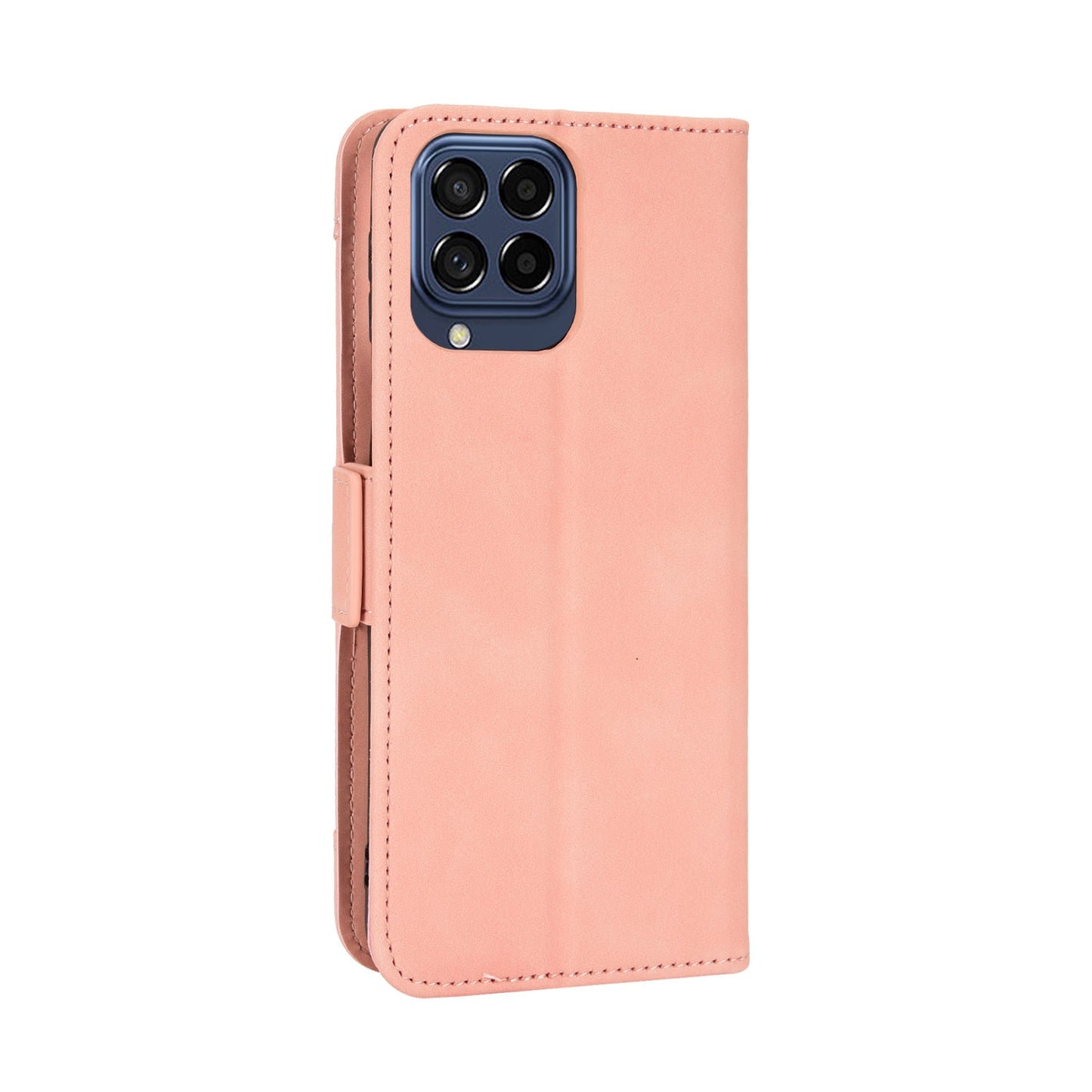 Samsung Galaxy M33 5G Skin Feel PU Leather Wallet Phone Case with Card Slots, Cash Pocket, Magnetic Closure, Built-In Stand, Full Protection TPU Cover