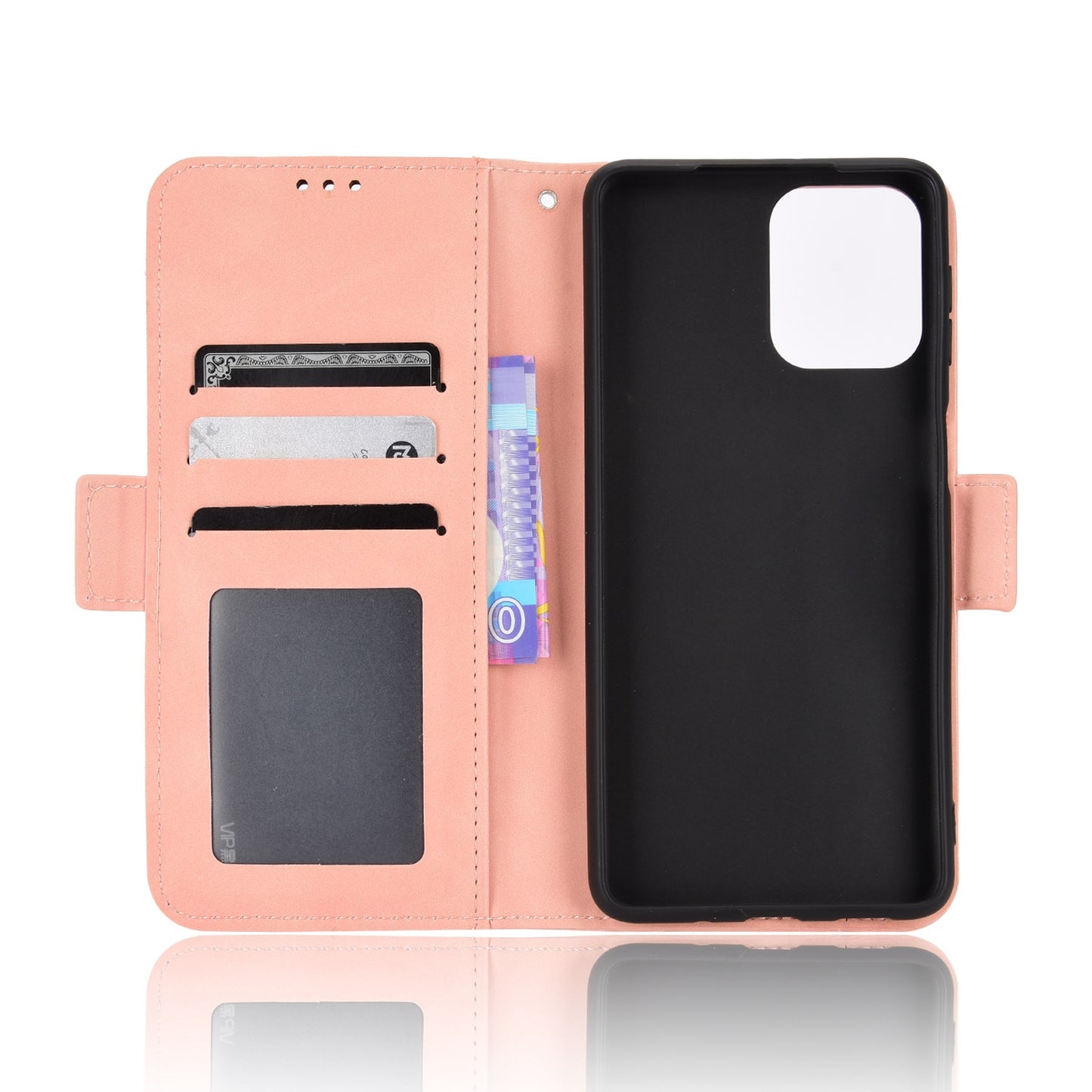 Samsung Galaxy M33 5G Skin Feel PU Leather Wallet Phone Case with Card Slots, Cash Pocket, Magnetic Closure, Built-In Stand, Full Protection TPU Cover