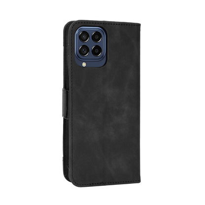 Samsung Galaxy M33 5G Skin Feel PU Leather Wallet Phone Case with Card Slots, Cash Pocket, Magnetic Closure, Built-In Stand, Full Protection TPU Cover