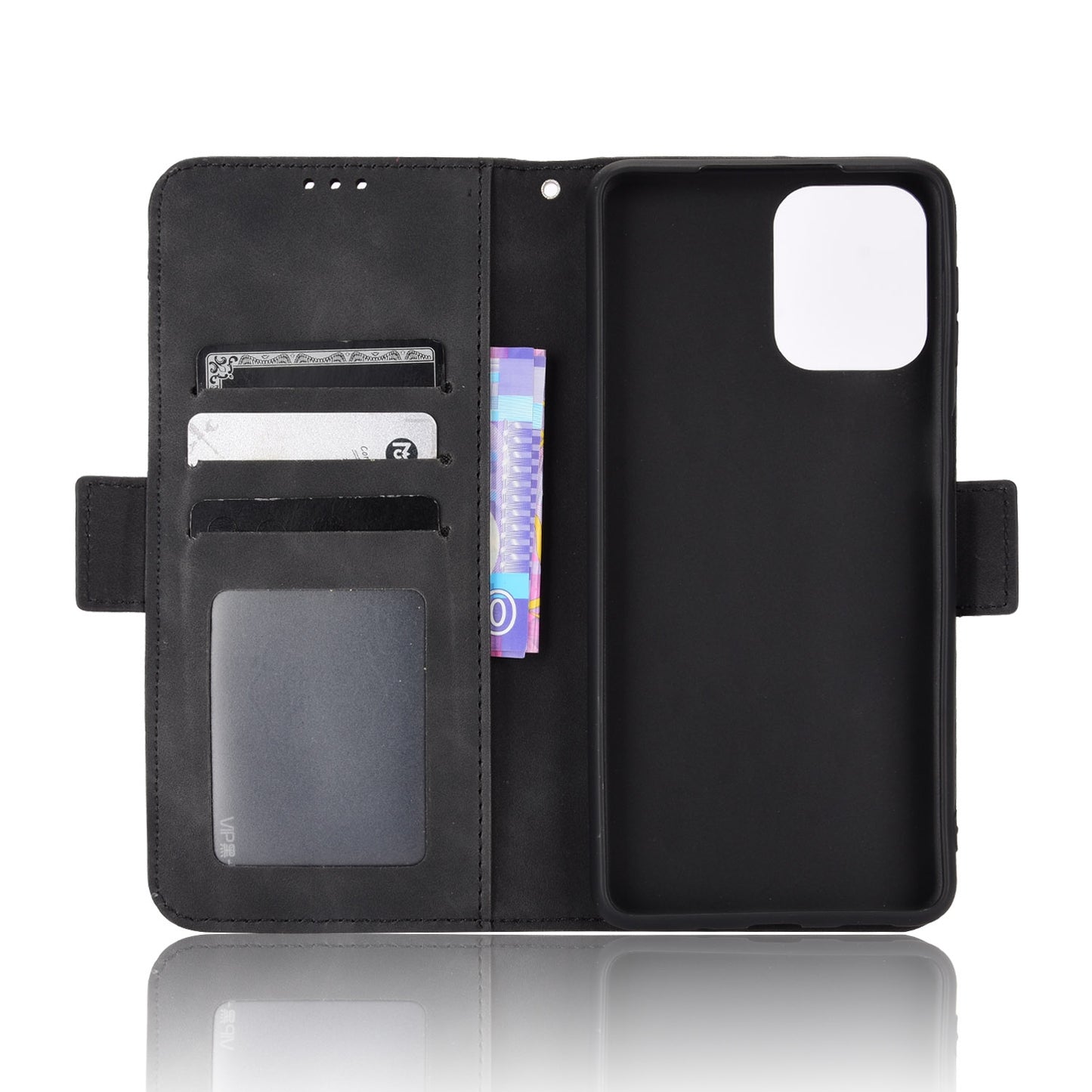 Samsung Galaxy M33 5G Skin Feel PU Leather Wallet Phone Case with Card Slots, Cash Pocket, Magnetic Closure, Built-In Stand, Full Protection TPU Cover
