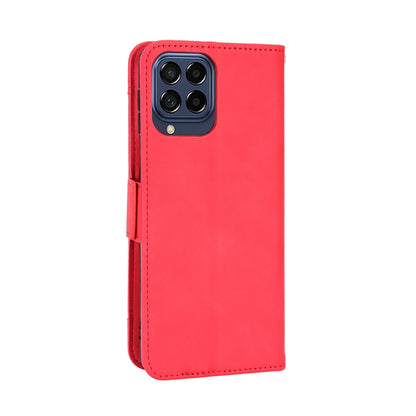 Samsung Galaxy M33 5G Skin Feel PU Leather Wallet Phone Case with Card Slots, Cash Pocket, Magnetic Closure, Built-In Stand, Full Protection TPU Cover