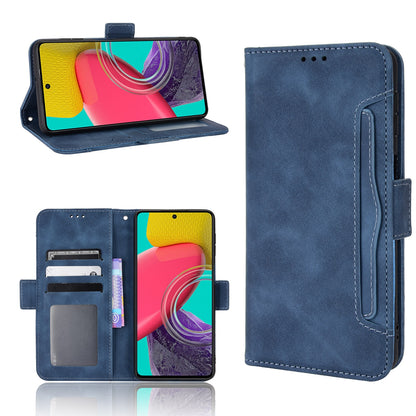 Samsung Galaxy M33 5G Skin Feel PU Leather Wallet Phone Case with Card Slots, Cash Pocket, Magnetic Closure, Built-In Stand, Full Protection TPU Cover